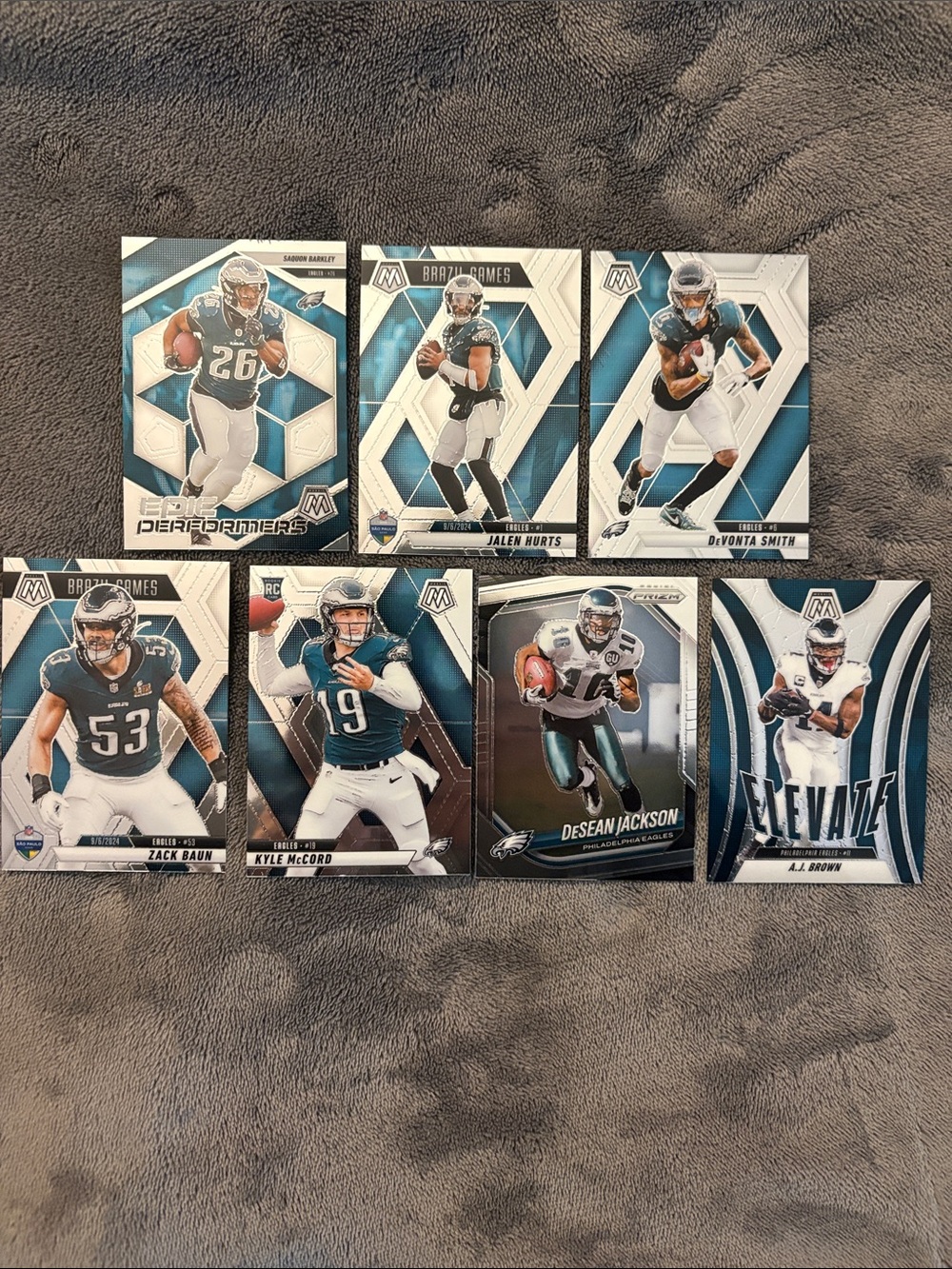 Jalen Hurts, Saquon Barkley, AJ Brown with other Philadelphia Eagles players